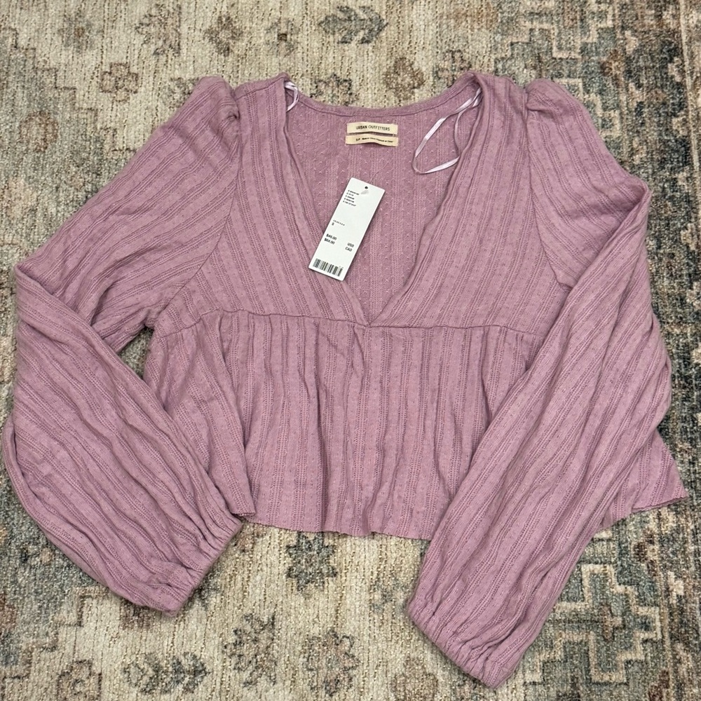 Urban outfitters Lilac Long Sleeve babydoll swing top NWT sz S